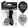 6 silberne/schwarze „Bonne Année“-Luftballons