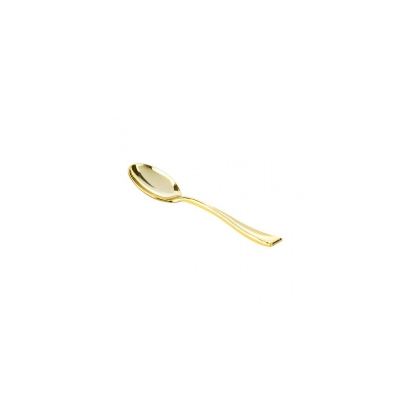 30 Esslöffel, Kunststoff. golden, waschbar und wiederverwendbar