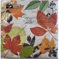 20 Serviettes en papier feuilles d'automne, 3plis, 33x33 cm