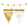  Festone in triangoli 6metri "Joyeux Anniversaire"( buon compleanno) oro