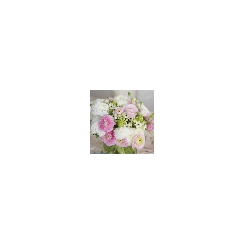 20 Serviettes papier 33x33xcm Bouquet de renoncules