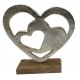 1Coeur en aluminium sur socle en bois 15/5/15cm