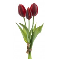 1 Strauß aus 3 Tulpen, künstlich, rot, 25cm
