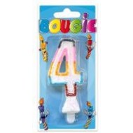 Bougie blister chiffre 4, 9 cm