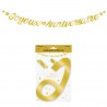 Ghirlanda con lettere metalliche oro 6m “Joyeux Anniversaire”