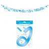 Ghirlanda con lettere metalliche blu 6m “Joyeux Anniversaire”