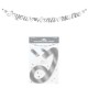 Ghirlanda con lettere metalliche argento 6m “Joyeux Anniversaire”