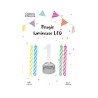 1 blinkende LED-Kerze Nummer 1 + 4 Kerzen