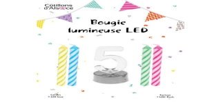 1 blinkende LED-Kerze Nummer 5 + 4 Kerzen