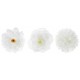 Boîte de 9 fleurs polyester, Ø 7-8-9cm, blanc