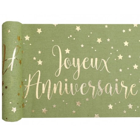 Runner da tavola "Joyeux Anniversaire" 28cmx3m.