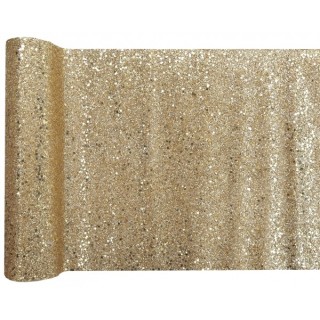 Glitzer-Tischläufer, Gold, 28 cm x 3 m