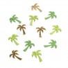 12 Palmen aus grünem und goldenem Holz 3X4CM