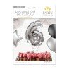 1 Decorazione torta con palloncini argentati numero 6