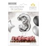 1 Ballon argenté déco gâteau chiffre 3