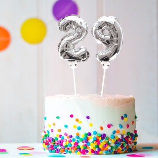 1 Ballon argenté déco gâteau chiffre 1