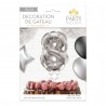 1 Decorazione torta con palloncini argentati numero 8