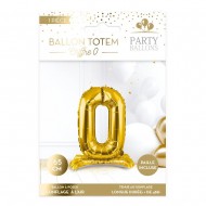 1 Palloncino metallico da posizionare, numero 0, oro