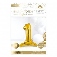 1 Palloncino metallico da posizionare, numero 1, oro