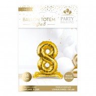 1 Palloncino metallico da posizionare, numero 8, oro