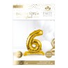 1 Metallballon zum Platzieren, Nummer 6, gold