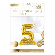 1 Palloncino metallico da posizionare, numero 5, oro