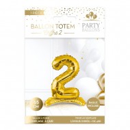 1 Palloncino metallico da posizionare, numero 2, oro