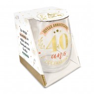 1 Verre rond cadeau 40 ans