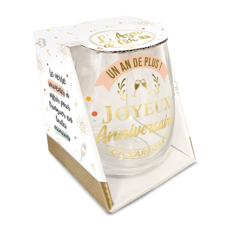 1 rundes Geburtstagsgeschenkglas