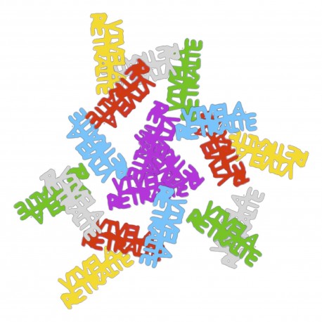 Confettis de table multicolore en papier "Vive la retraite"