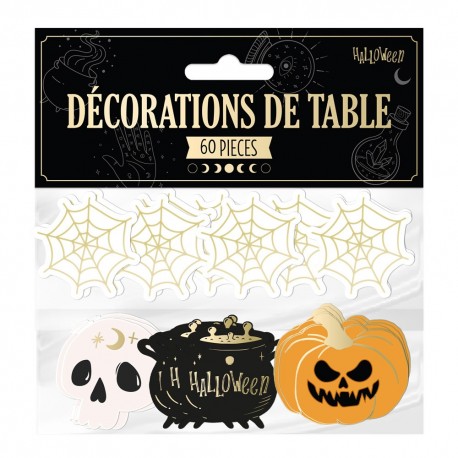 Confettis de table halloween citrouille