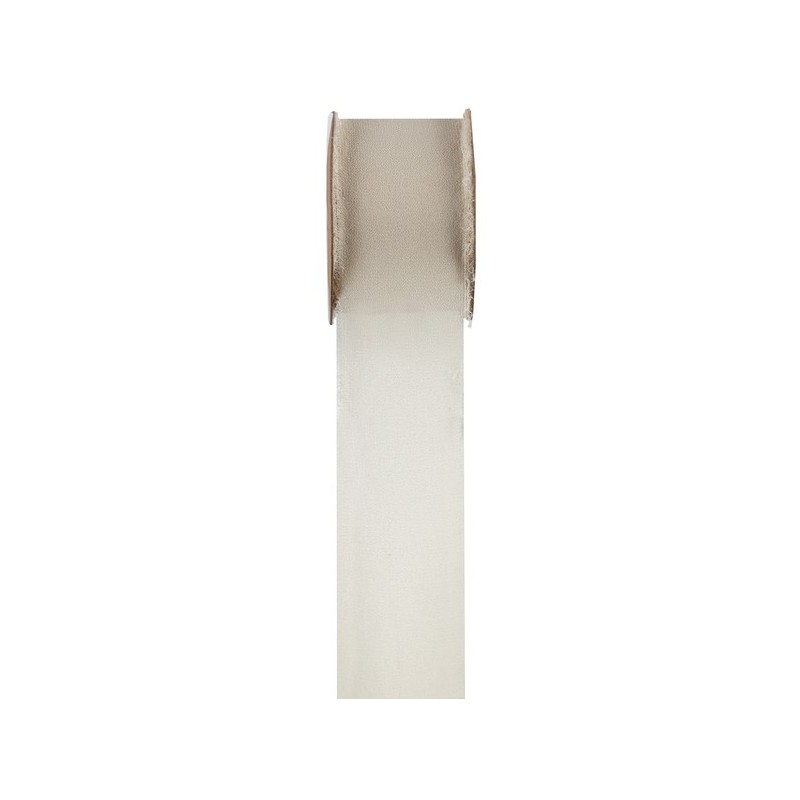 1 Rouleau de Ruban crêpe 5m x 4cm, ivoire