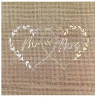 20 Serviettes Mariage naturel, 33 x 33cm 