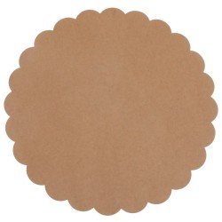 6 sets de table Festonnés, kraft, Ø 34cm