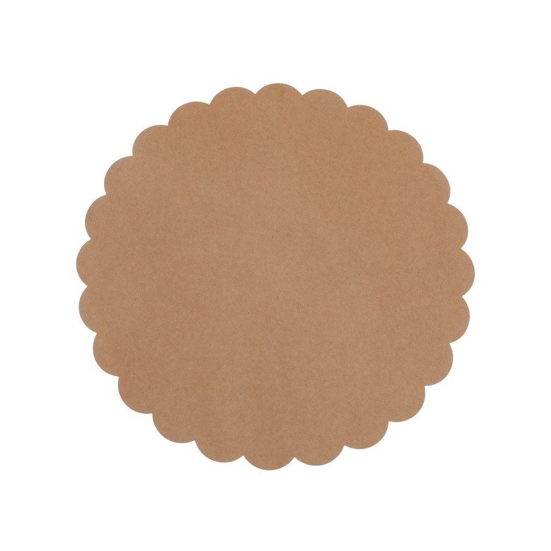 6 gewellte Tischsets, Kraftpapier, Ø 34 cm
