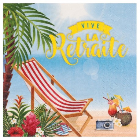 Serviette en papier "Vive la retraite"