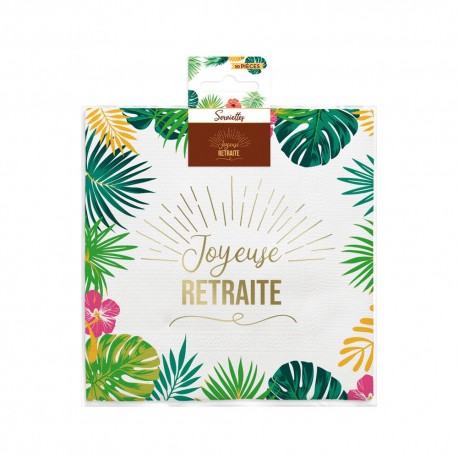 6 Serviettes en papier "Vive la retraite"