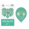  6 palloncini in lattice Joyeux Anniversaire, verde