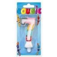 Bougie blister chiffre 7, 9 cm