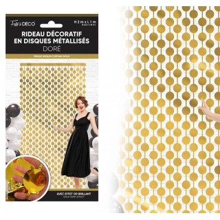 Rideau en disques métallisés, or, art déco