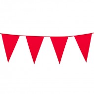 Guirlande triangle plastique, rouge, 46cm x 30 cm x 10m