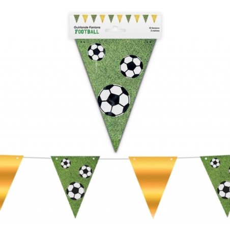 Fußballgirlande 10 Wimpel 3m