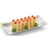 50 Assiettes rectangles Komodo, canne à sucre, 27 x 9  cm