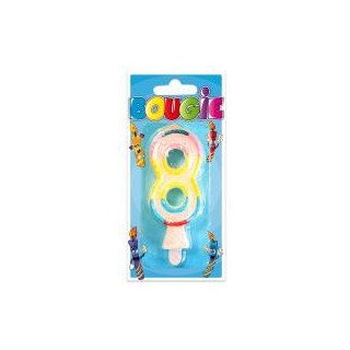 Bougie blister chiffre  8