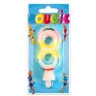 Bougie blister chiffre 8, 9 cm