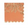 16 Tovaglioli Jolis Brins Terracotta e Carta Oro 33x33 cm - 3 Veli