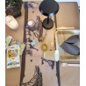 Chemin de Table Safari Mousseline Beige et Moka 28cmx3m
