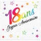 24 Servietten,18 Ans, 3-lagig, 33 x33 cm , mehrfarbig