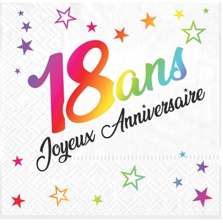 24 tovaglioli, 18 Ans, 3 veli, 33 x33 cm , multicolore