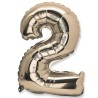 1 Ballon métallique, or Chiffre 2